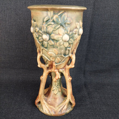 1920-33 Weller Art Pottery Art Nouveau Chalice Banyan Tree Vase Weller Woodcraft Line - The URBANARY Home and Garden