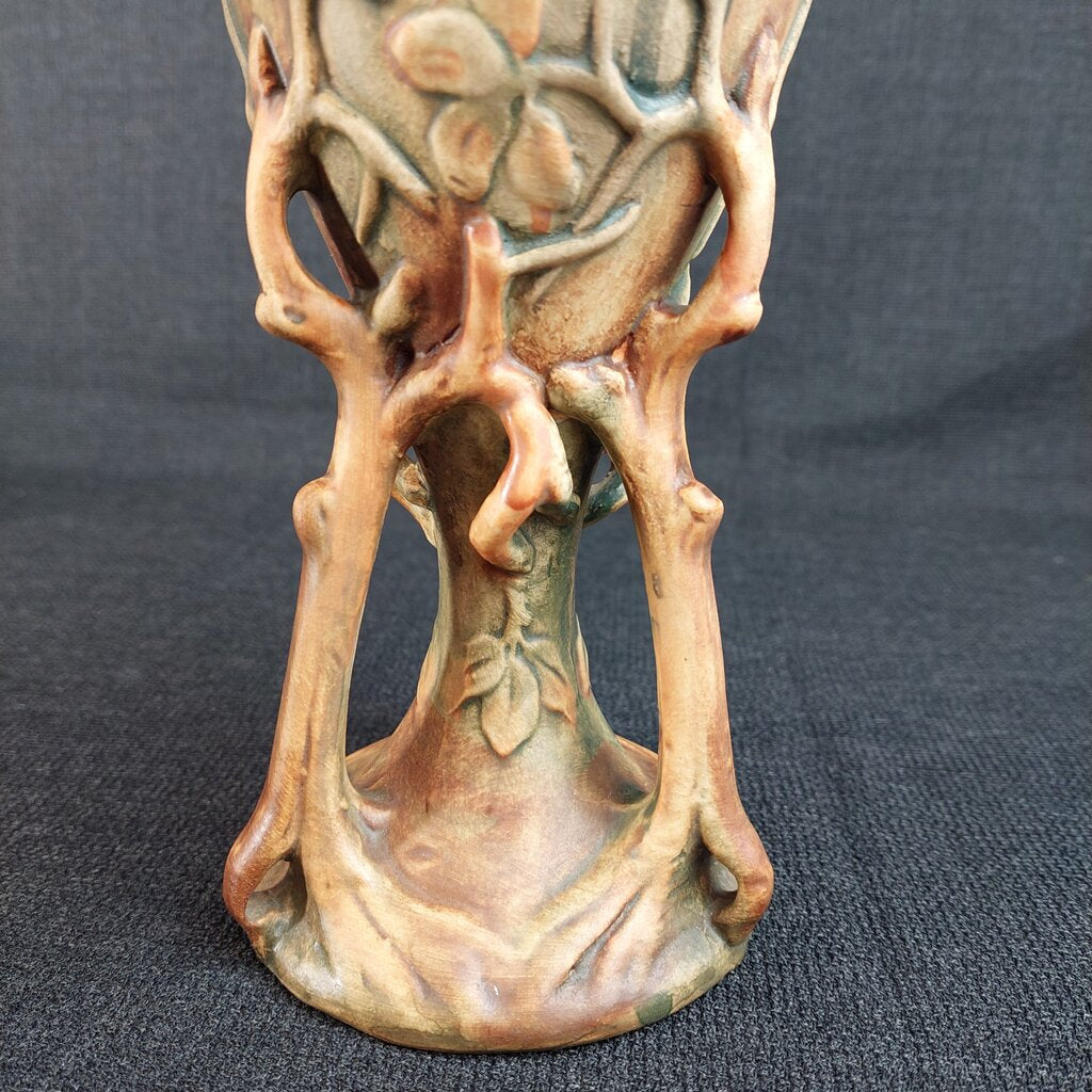 1920-33 Weller Art Pottery Art Nouveau Chalice Banyan Tree Vase Weller Woodcraft Line