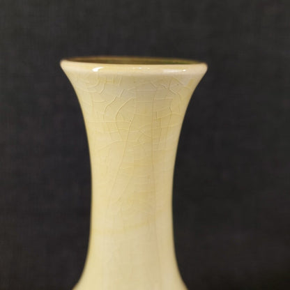 Moorcroft 1946-1978 Signed Pottery Bud Vase w. Hibiscus 6"H Ochre - The URBANARY Home and Garden