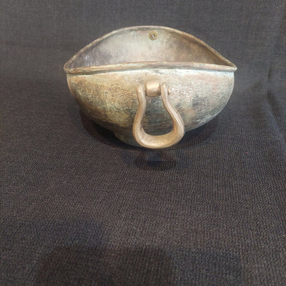 Vintage Bronze Kashkul Dervish Begging Bowl Oval Sufi Islamic Art w/ Two Handles - The URBANARY Home and Garden