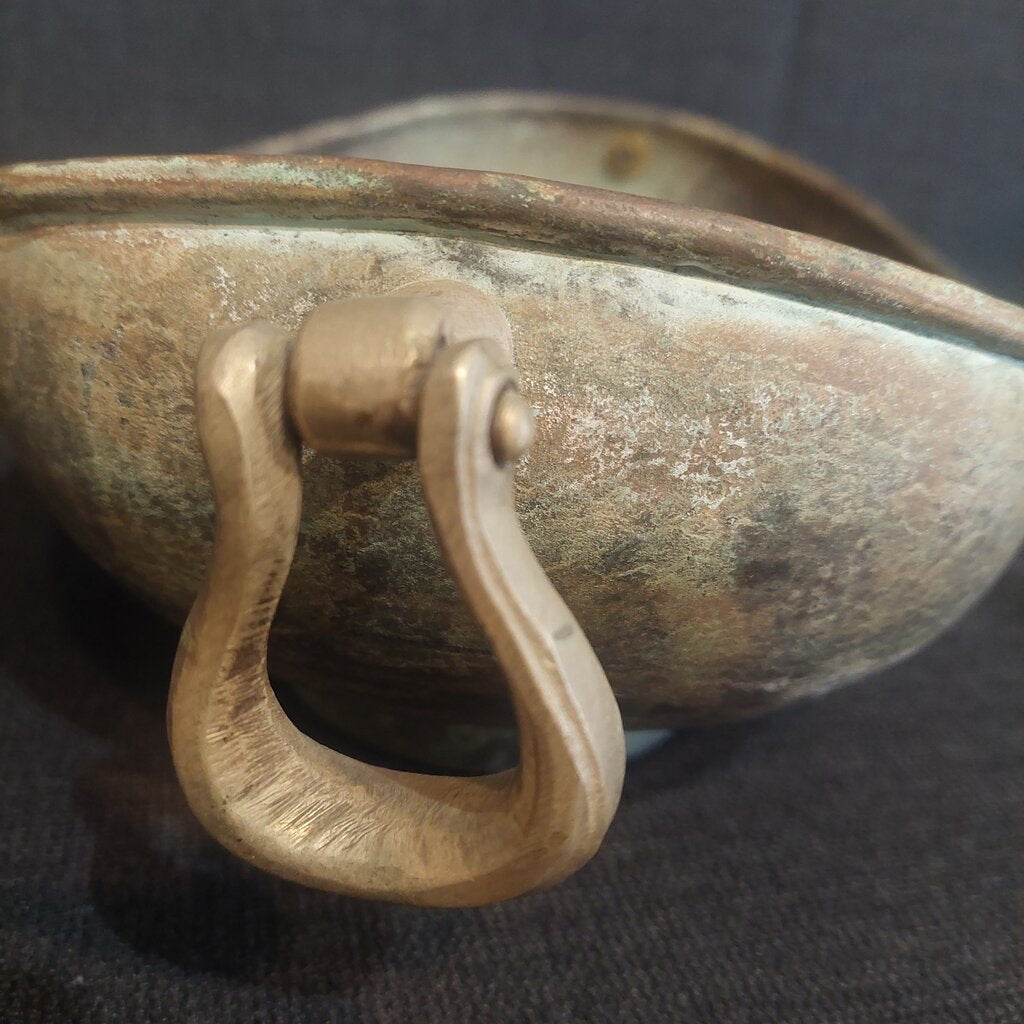 Vintage Bronze Kashkul Dervish Begging Bowl Oval Sufi Islamic Art w/ Two Handles - The URBANARY Home and Garden