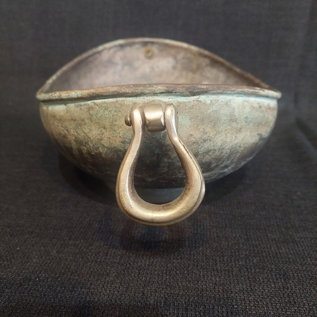 Vintage Bronze Kashkul Dervish Begging Bowl Oval Sufi Islamic Art w/ Two Handles - The URBANARY Home and Garden