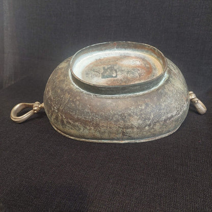 Vintage Bronze Kashkul Dervish Begging Bowl Oval Sufi Islamic Art w/ Two Handles - The URBANARY Home and Garden