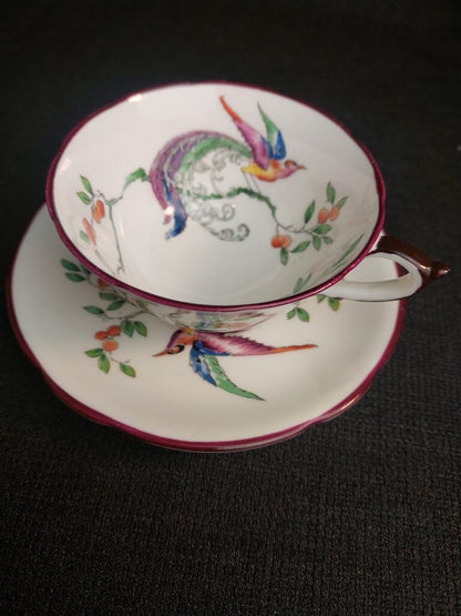 1923-1933 Paragon Star Bird of Paradise Tea Cup and Saucer - The URBANARY Home and Garden