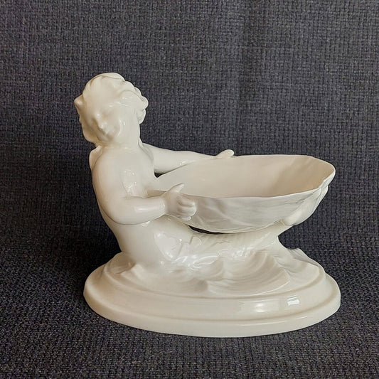 Royal Worcester Mermaid Merman 349 Blanc de Chine Salt Cellar Porcelain Figurine