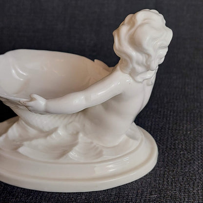 Royal Worcester Mermaid Merman 349 Blanc de Chine Salt Cellar Porcelain Figurine