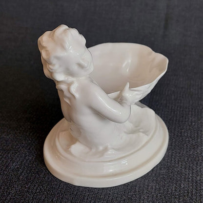 Royal Worcester Mermaid Merman 349 Blanc de Chine Salt Cellar Porcelain Figurine