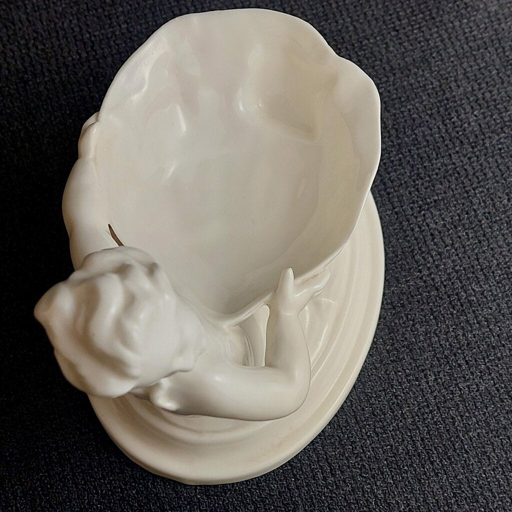 Royal Worcester Mermaid Merman 349 Blanc de Chine Salt Cellar Porcelain Figurine