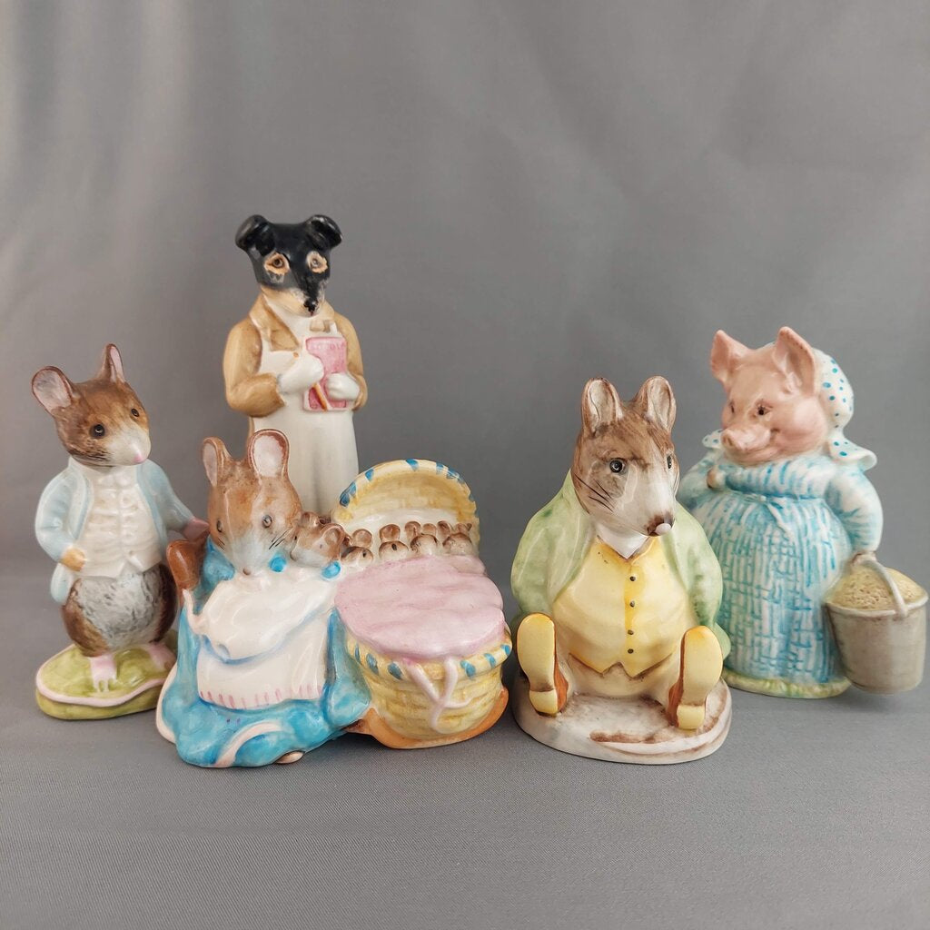 Beswick Beatrix Potter 5 Piece Collection Pickles Samuel Whiskers Hunca Munca