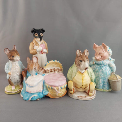 Beswick Beatrix Potter 5 Piece Collection Pickles Samuel Whiskers Hunca Munca