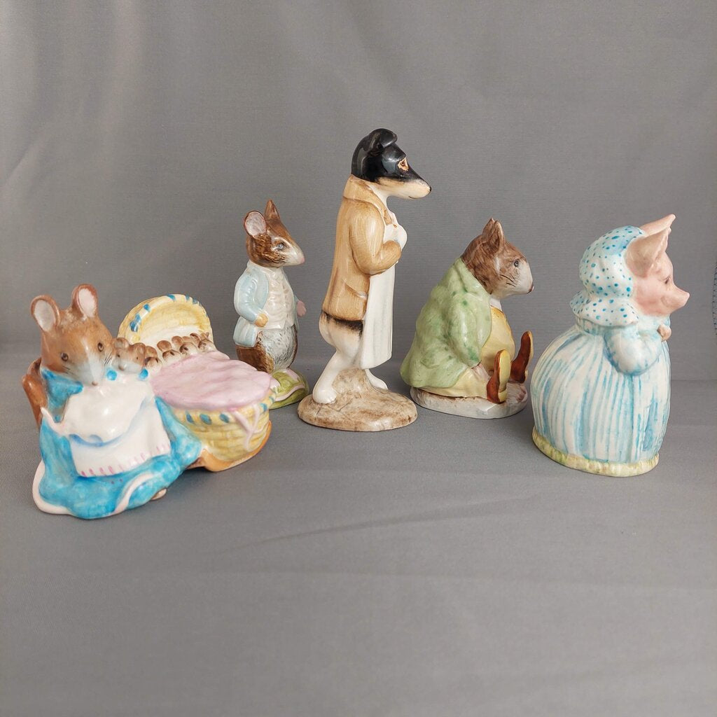 Beswick Beatrix Potter 5 Piece Collection Pickles Samuel Whiskers Hunca Munca