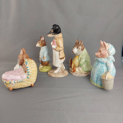 Beswick Beatrix Potter 5 Piece Collection Pickles Samuel Whiskers Hunca Munca