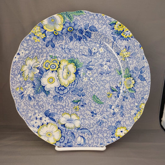 Spode Blue Chintz Dinner Plates 10 1/2 inch (Pair) -10.5 inch, MW DW Safe, Made in England