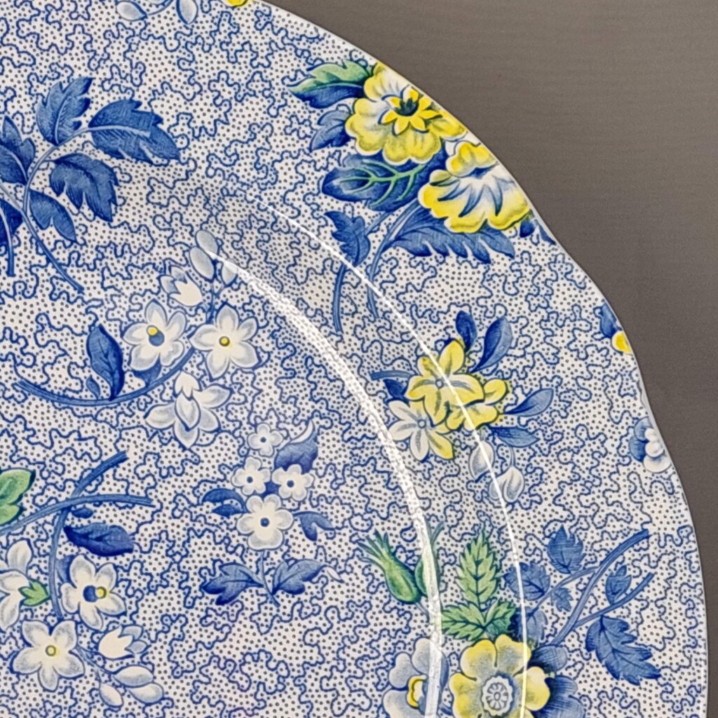Spode Blue Chintz Dinner Plates 10 1/2 inch (Pair) -10.5 inch, MW DW Safe, Made in England