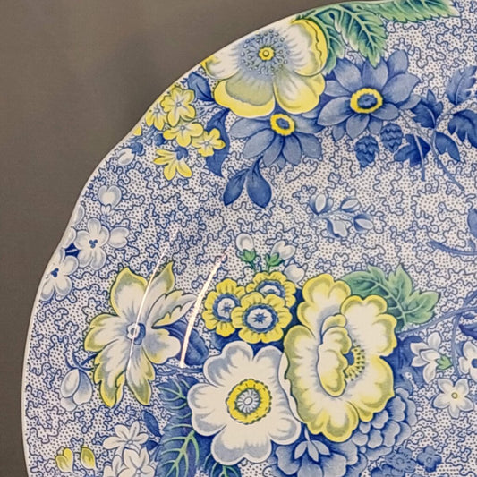 Spode Blue Chintz Dinner Plates 10 1/2 inch (Pair) -10.5 inch, MW DW Safe, Made in England