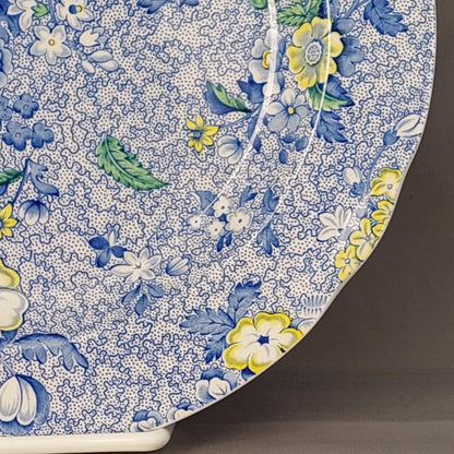 Spode Blue Chintz Dinner Plates 10 1/2 inch (Pair) -10.5 inch, MW DW Safe, Made in England