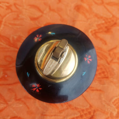 1950s Japan Cherrywood UFO Shaped Desktop Lighter VTG Retro