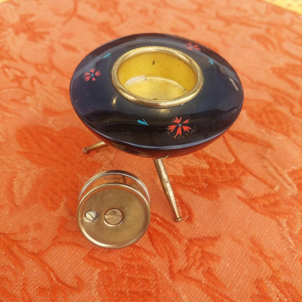 1950s Japan Cherrywood UFO Shaped Desktop Lighter VTG Retro