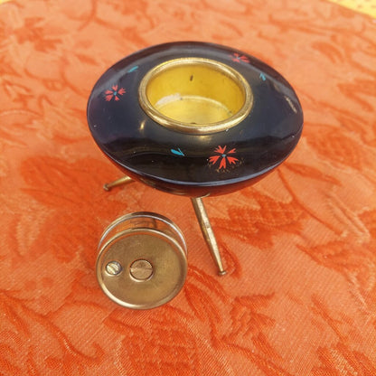 1950s Japan Cherrywood UFO Shaped Desktop Lighter VTG Retro