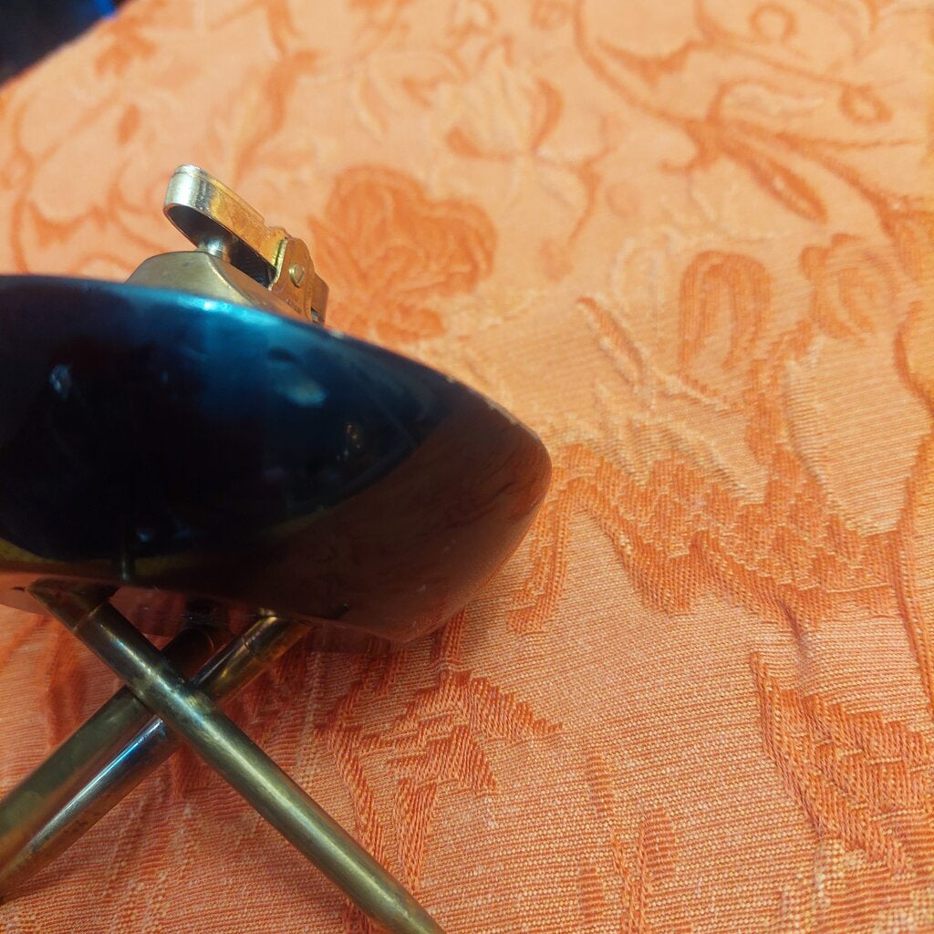 1950s Japan Cherrywood UFO Shaped Desktop Lighter VTG Retro