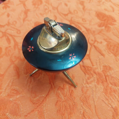 1950s Japan Cherrywood UFO Shaped Desktop Lighter VTG Retro