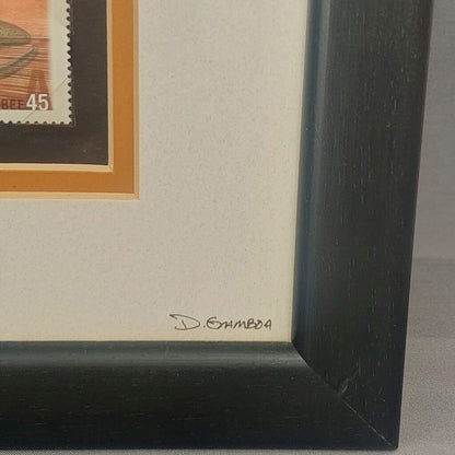 Steelhead Bee - in Shadow Box signed D.Gamboa Hand Tied Steelhead Bee Fishing Fly and Canada Postage Stamp