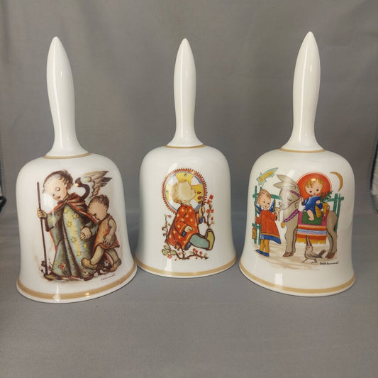 Three Hummel Christmas Bells 1974 1975 1976 Ltd Ed. Art of Sister Berta