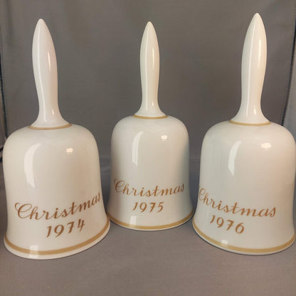 Three Hummel Christmas Bells 1974 1975 1976 Ltd Ed. Art of Sister Berta