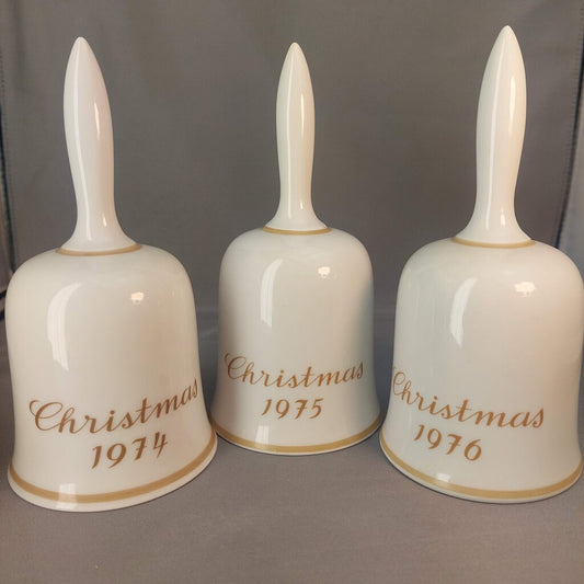 Three Hummel Christmas Bells 1974 1975 1976 Ltd Ed. Art of Sister Berta