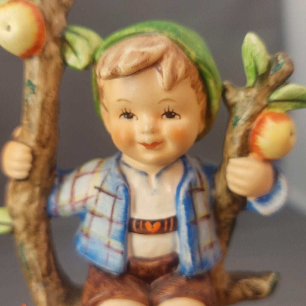 M.I. Hummel 6 inch Apple Tree Girl 141/1 and Apple Tree Boy 141/1 1960-1972