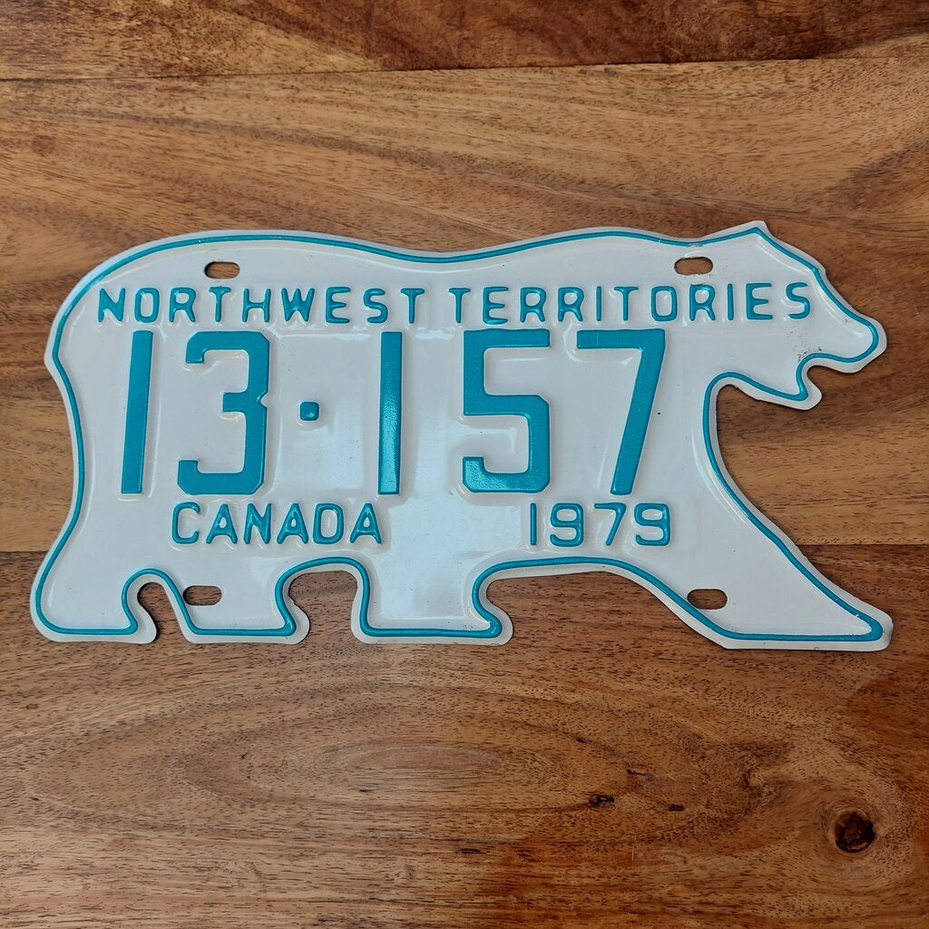 1979 Northwest Territories Canada Polar Bear Licence Plate