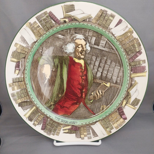 Royal Doulton The Bookworm Plate 26.5cm D3089 1909-1938 Professionals Series Green