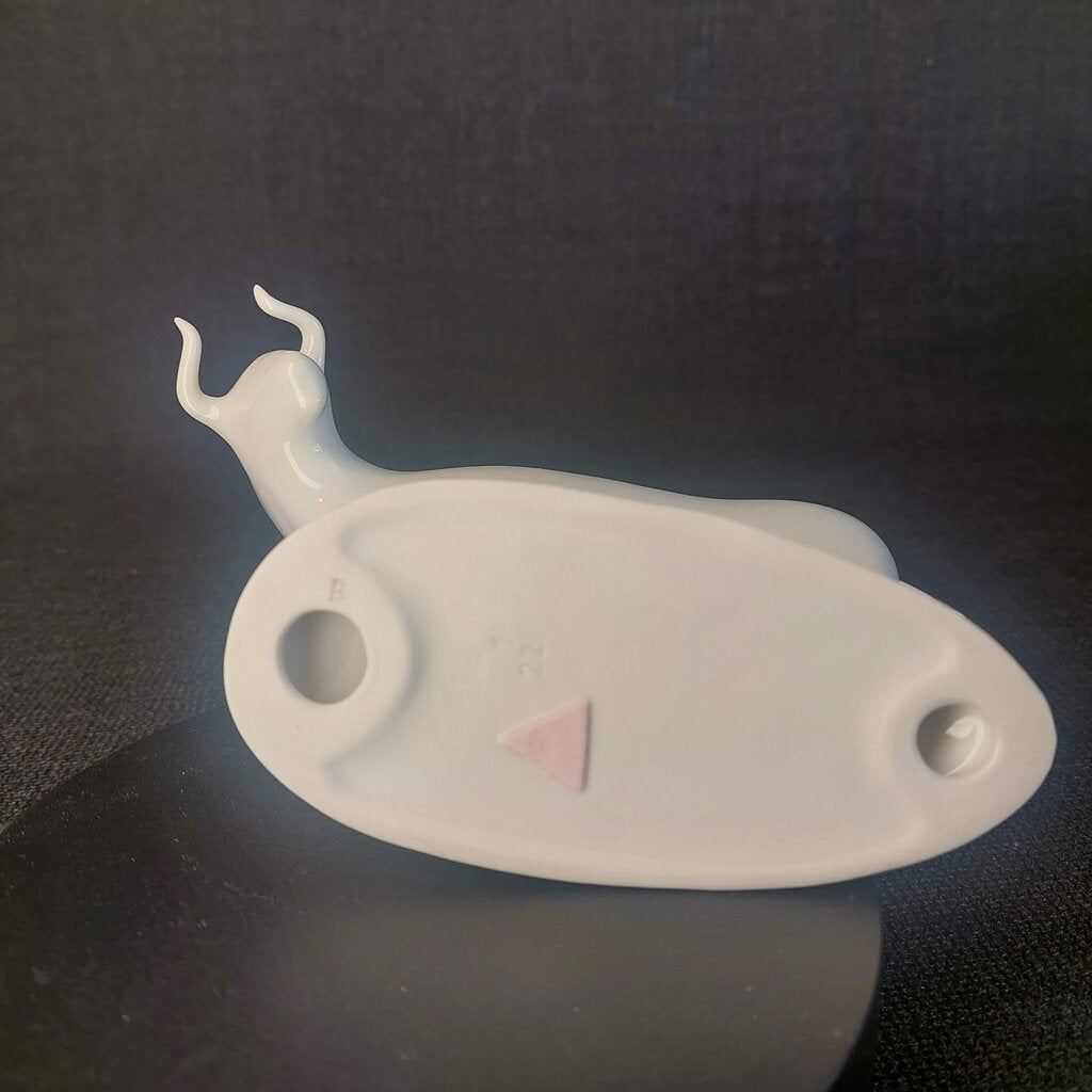Royal Dux Czechoslovakia Porcelain Bull Figurine No. 836 | Minimalist Glossy White Standing Bull | Pink Triangle Mark