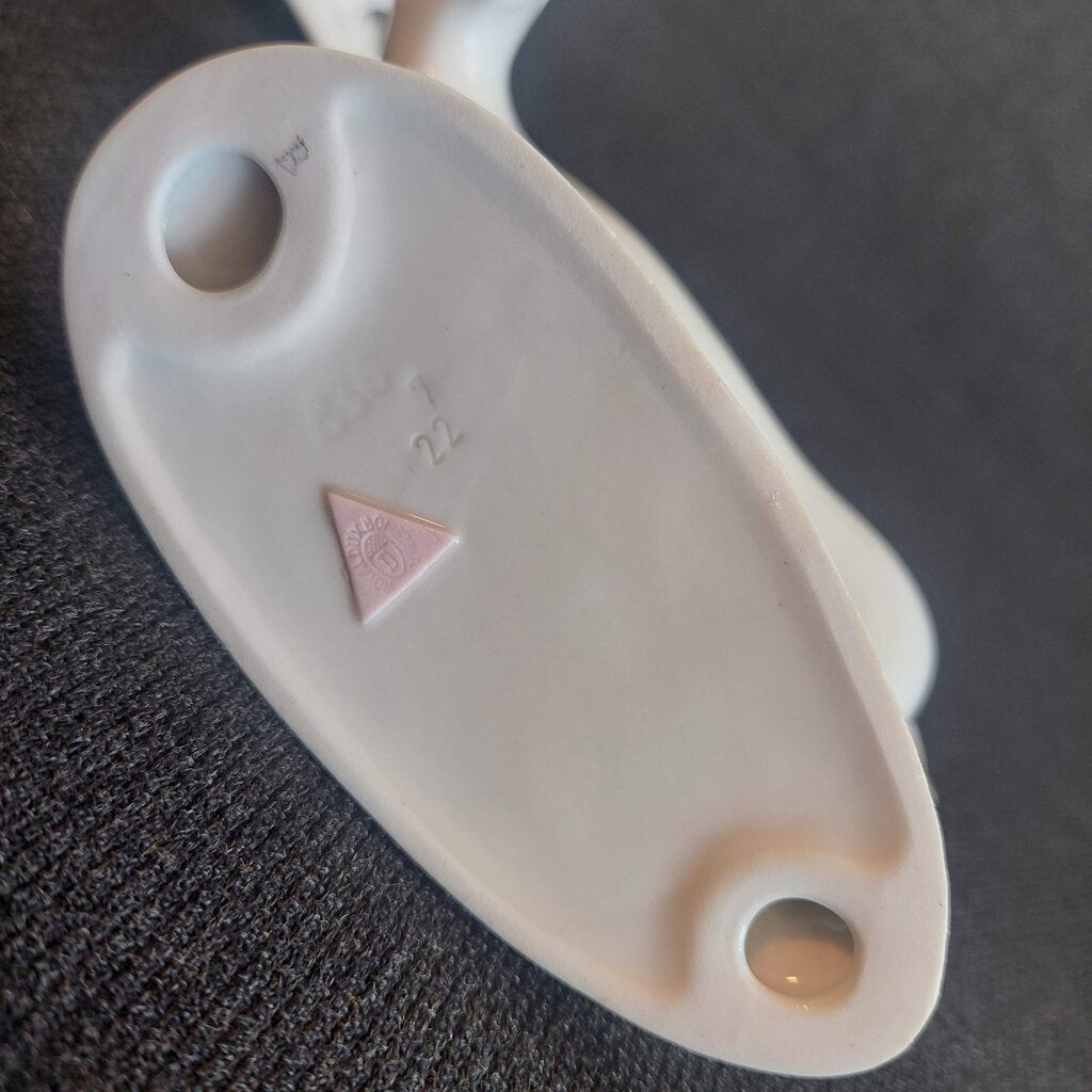 Royal Dux Czechoslovakia Porcelain Bull Figurine No. 836 | Minimalist Glossy White Standing Bull | Pink Triangle Mark