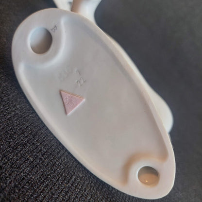Royal Dux Czechoslovakia Porcelain Bull Figurine No. 836 | Minimalist Glossy White Standing Bull | Pink Triangle Mark