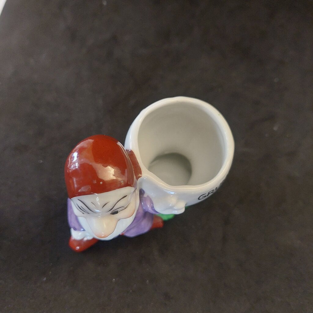 1937 Disney Grumpy Egg Cup Snow White W.D. Ent. Made in Japan Vintage Rare