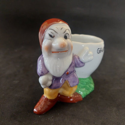 1937 Disney Grumpy Egg Cup Snow White W.D. Ent. Made in Japan Vintage Rare