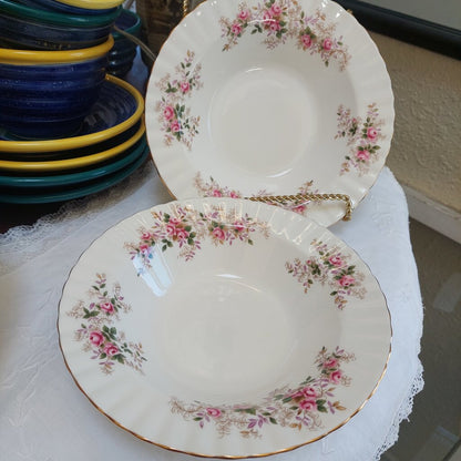 Royal Albert Lavender Rose - 4 Rimmed Soup Bowls - Never Used