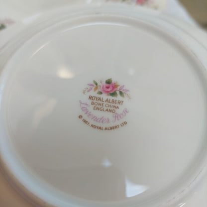 Royal Albert Lavender Rose - 4 Rimmed Soup Bowls - Never Used