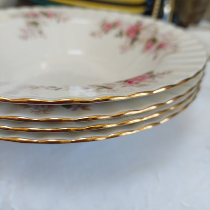Royal Albert Lavender Rose - 4 Rimmed Soup Bowls - Never Used