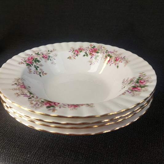 Royal Albert Lavender Rose - 4 Rimmed Soup Bowls - Never Used