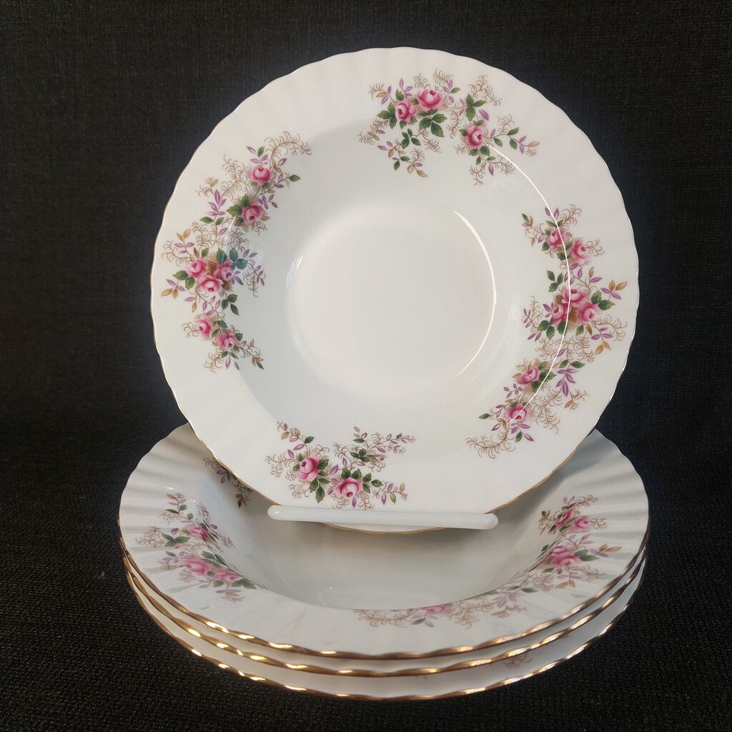 Royal Albert Lavender Rose - 4 Rimmed Soup Bowls - Never Used