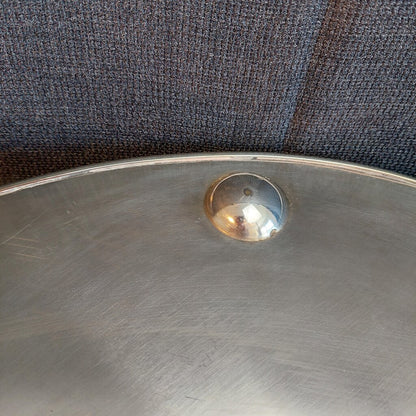 Large English Silverplate Gallery Serving Tray — Reticulated Rail, Button Feet, Oval, 19⅝"