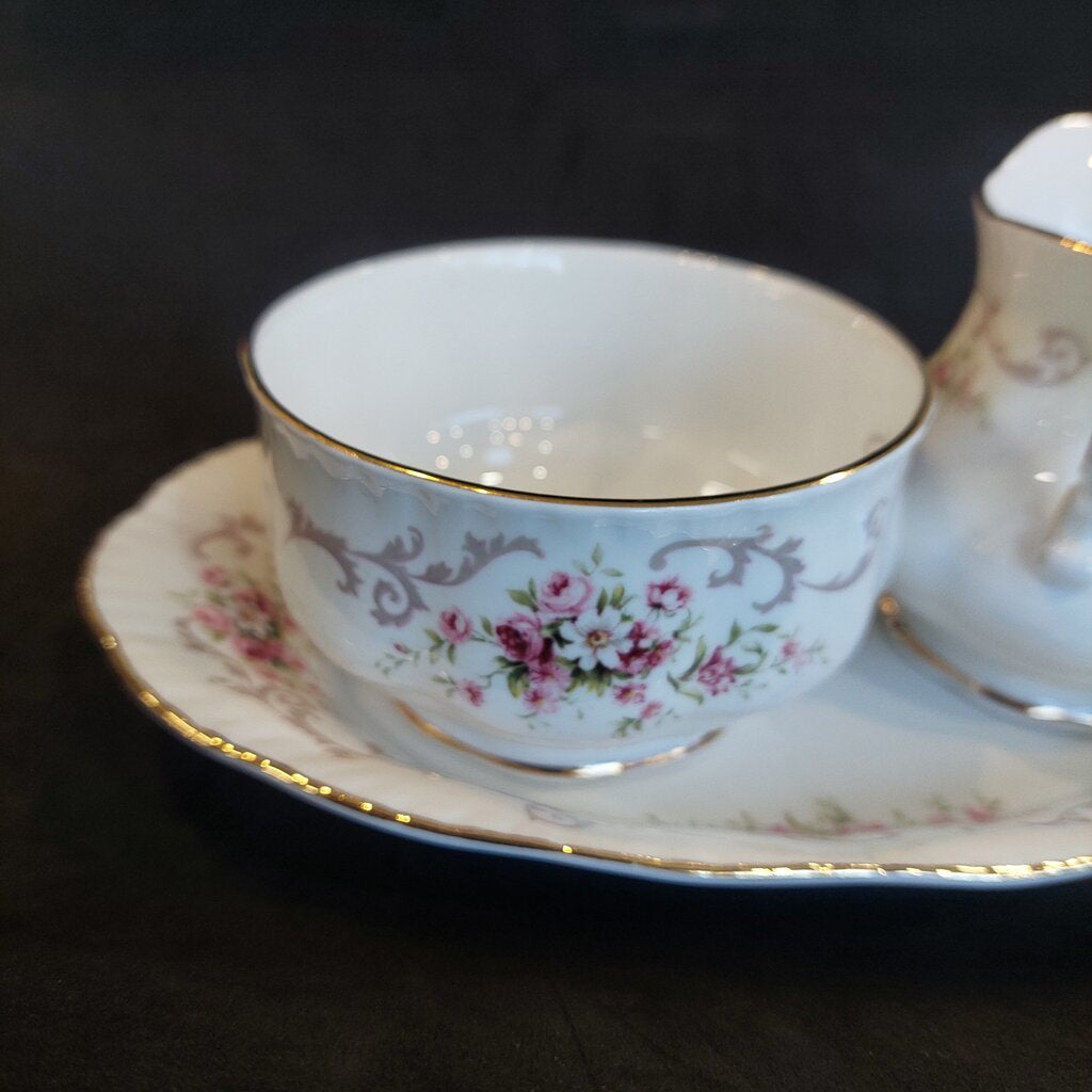 Paragon Rose Bouquet Creamer Sugar Bowl Underplate Set Royal Warrant England