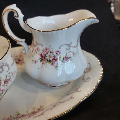 Paragon Rose Bouquet Creamer Sugar Bowl Underplate Set Royal Warrant England