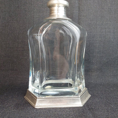 Brescia Peltro Italy Pewter & Glass Whiskey Decanter (no Stopper)