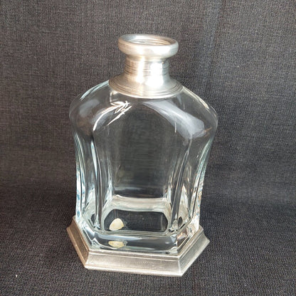 Brescia Peltro Italy Pewter & Glass Whiskey Decanter (no Stopper)