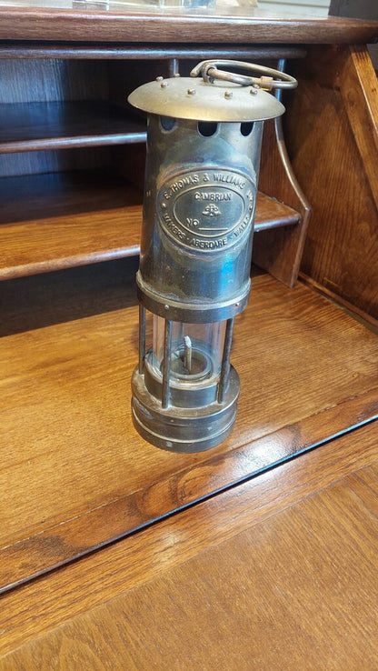 Vintage 1984 Norm Thompson Cambrian Miner's Lamp – E. Thomas & Williams Brass No. 134965
