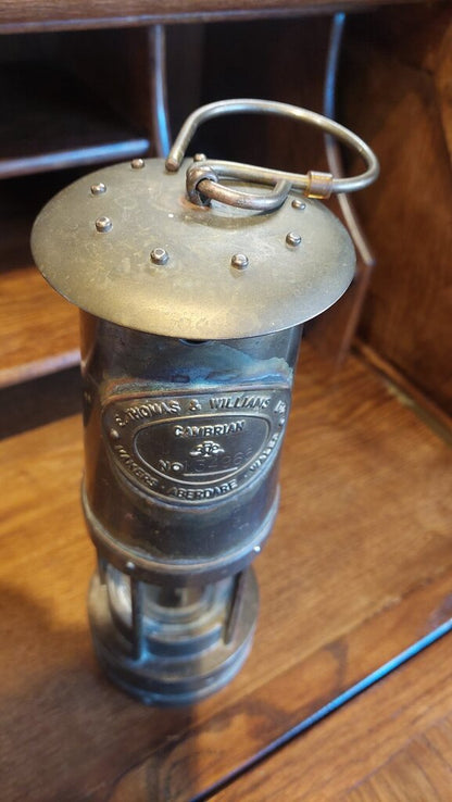 Vintage 1984 Norm Thompson Cambrian Miner's Lamp – E. Thomas & Williams Brass No. 134965