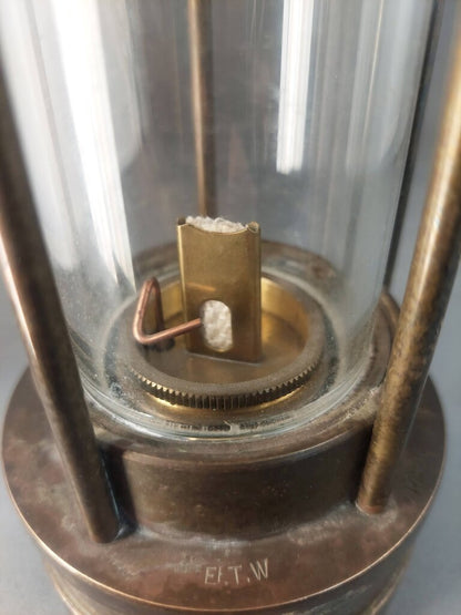 Vintage 1984 Norm Thompson Cambrian Miner's Lamp – E. Thomas & Williams Brass No. 134965